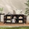 Costway 84 Gallon 3-Door Patio Wicker Storage Cabinet Deck Box with Removable Shelves Black/Mix Brown